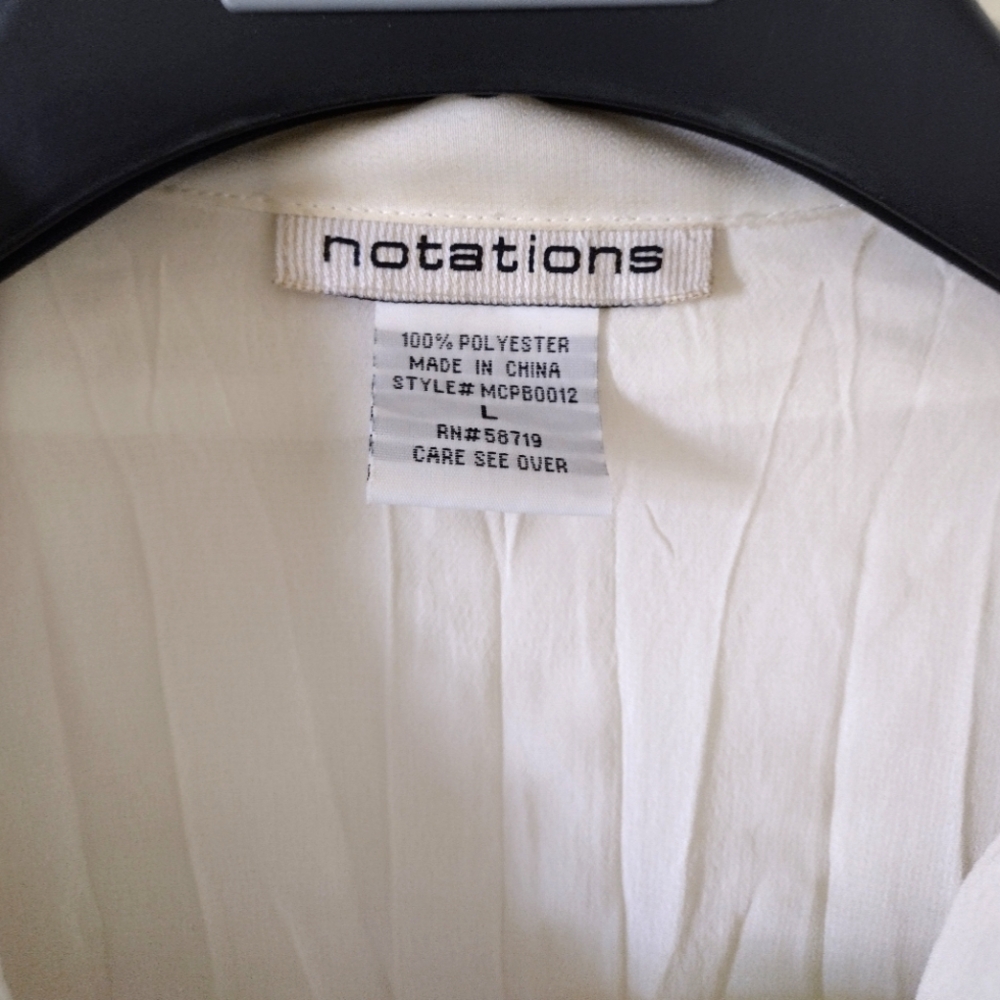 Like New Notations Sheer Ruffle Button Down Blouse - image 4